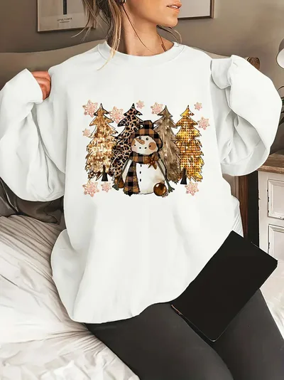 Christmas Series Round Neck Sweater For Women Yl7 Xxxl - Shop at LoveMi