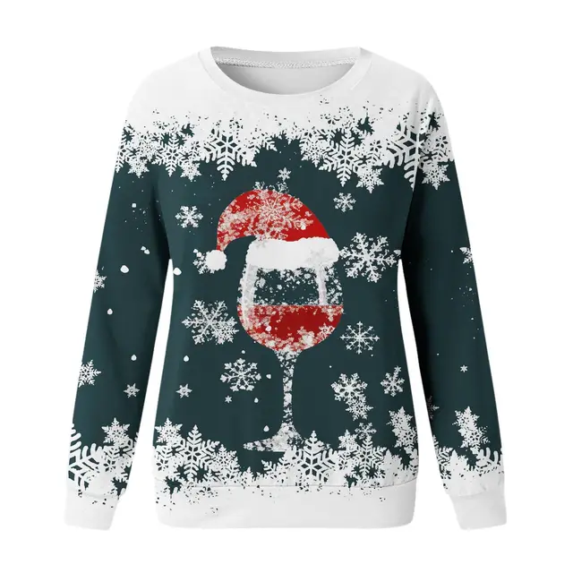Christmas New Women's Round Neck Sweater 3D Digital Printing Casual Women's Clothing Stylepl10879 - Shop at LoveMi