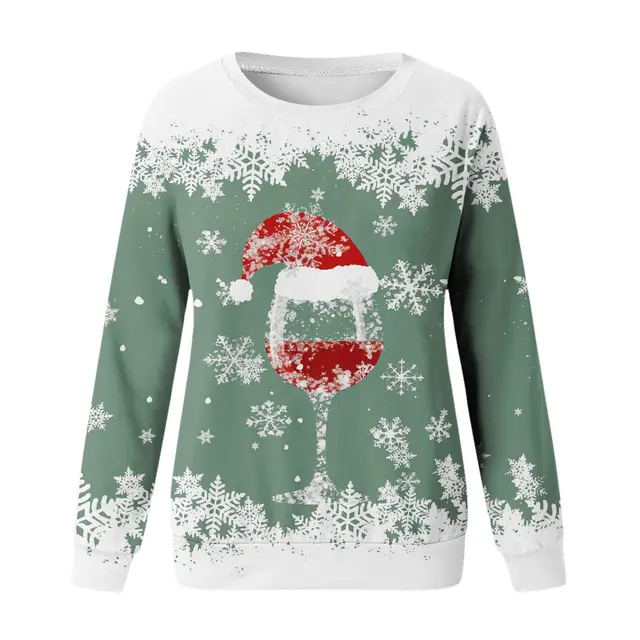 Christmas New Women's Round Neck Sweater 3D Digital Printing Casual Women's Clothing Stylepl10880 - Shop at LoveMi