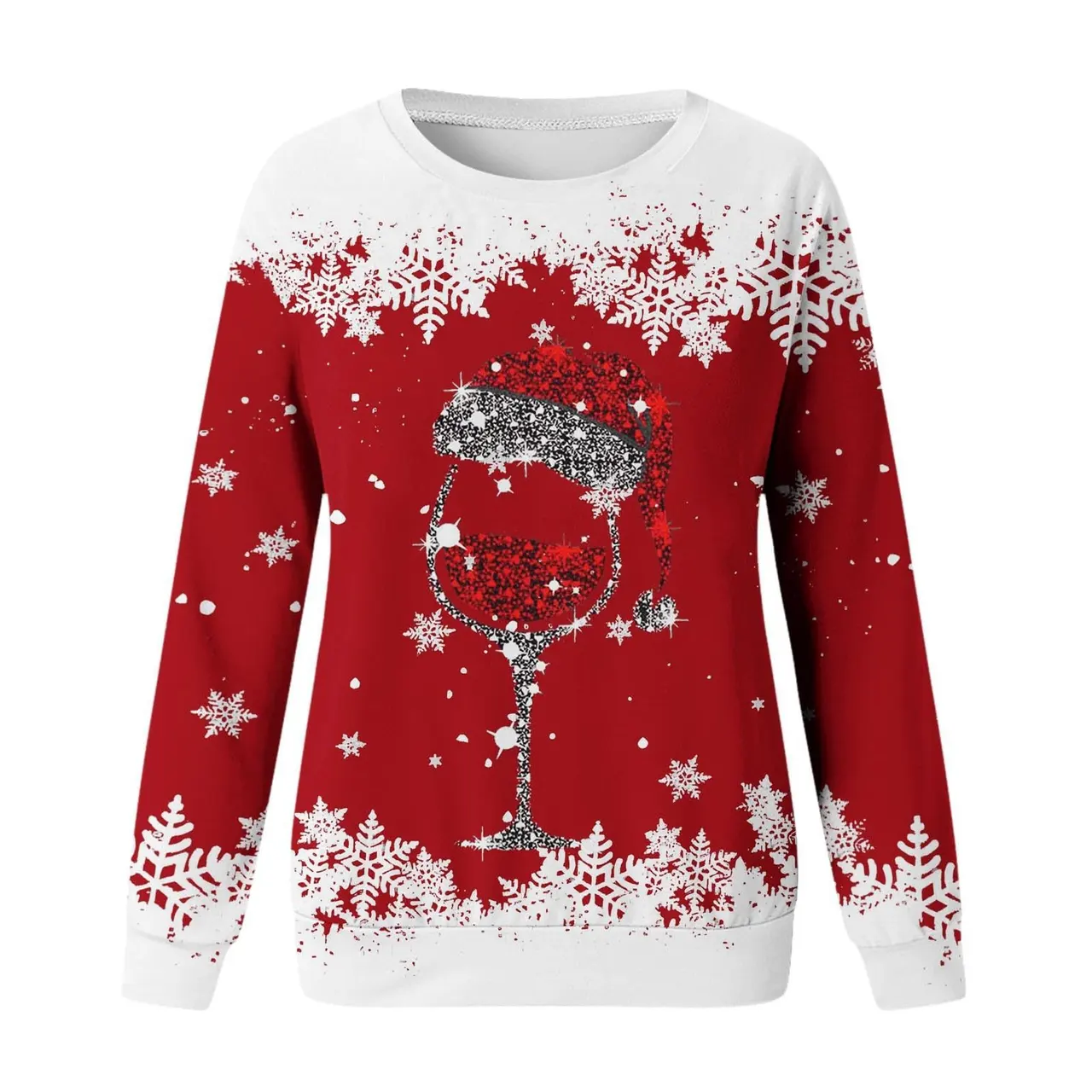 Christmas New Women's Round Neck Sweater 3D Digital Printing Casual Women's Clothing - Stylepl10889