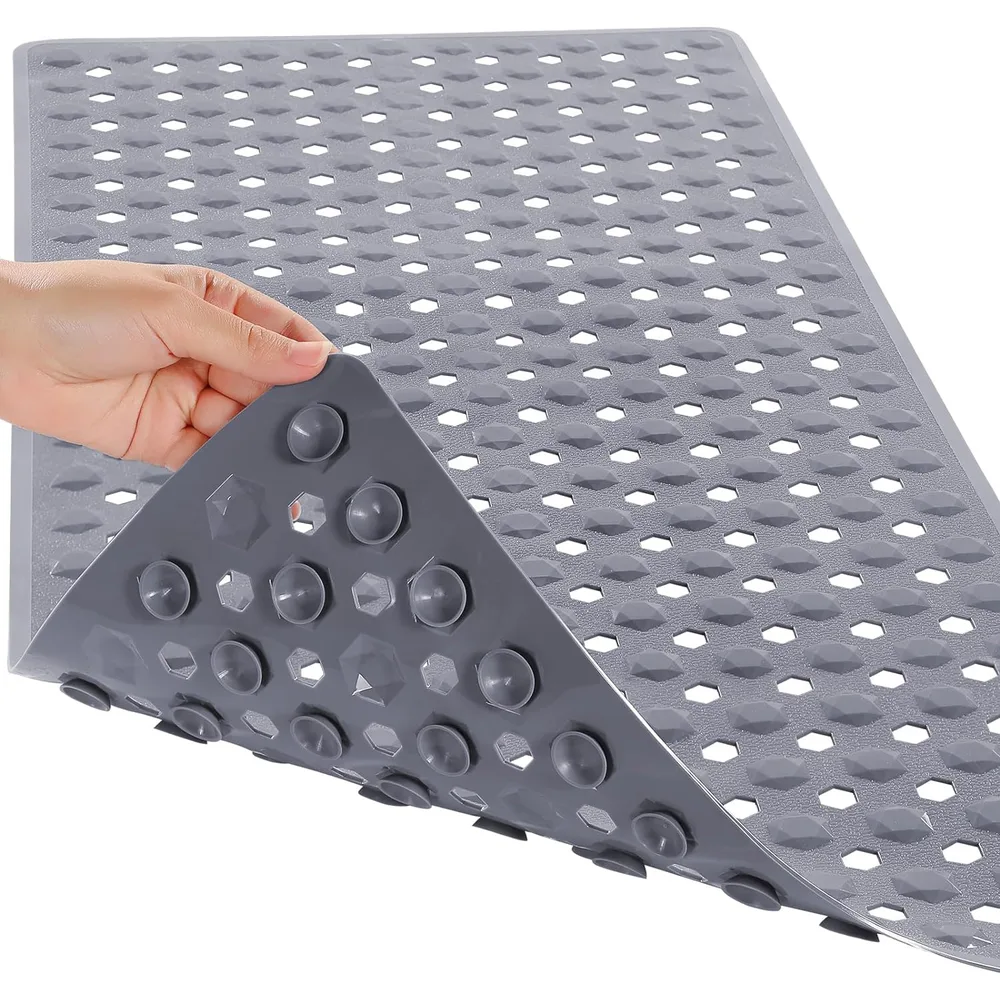 Lengthened Bathroom Shower Bath Drop resistant Non slip Foot Mat Solid Gray - Shop at LoveMi