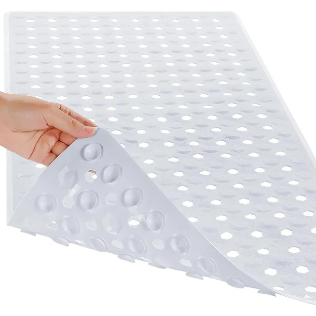 Lengthened Bathroom Shower Bath Drop resistant Non slip Foot Mat Solid White - Shop at LoveMi