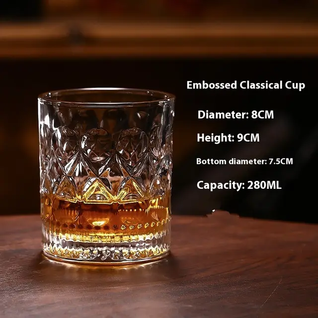 European style Wine Glass Crystal Glass Wine Glass Household Relief Classical Cup 210Ml - Shop at LoveMi