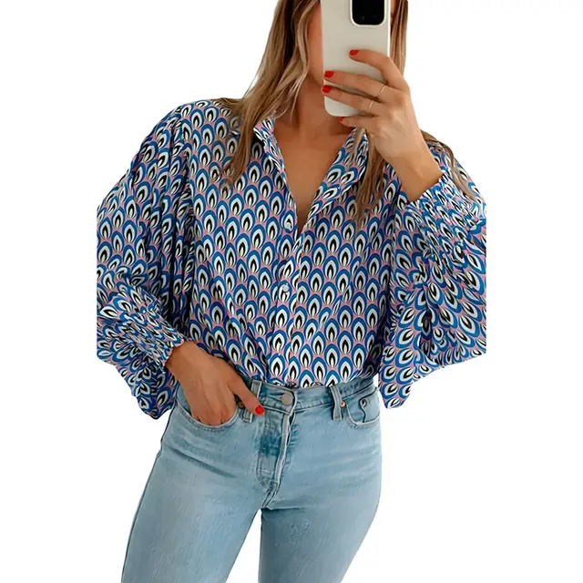 Fashion New Lapel Long Sleeve Shirt Women Lc2555446P205 - Shop at LoveMi