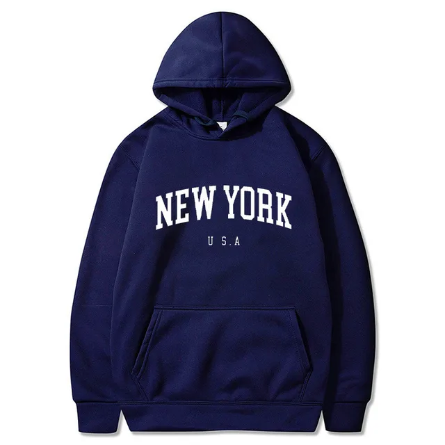 Printed Casual Sports Velvet Padded Hooded Sweatshirt Women's Autumn And Winter Navyblue1 - Shop at LoveMi