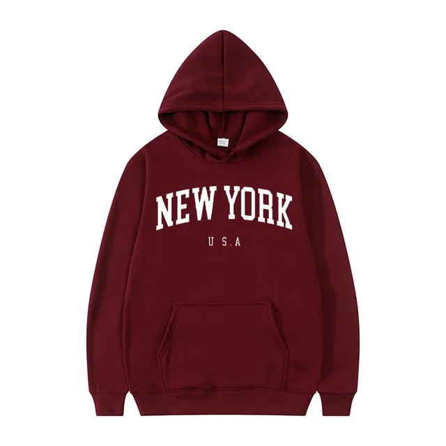 Printed Casual Sports Velvet Padded Hooded Sweatshirt Women's Autumn And Winter Winered1 - Shop at LoveMi