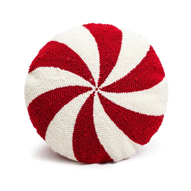 Holiday Decoration Bedroom Bedside Cushion Christmas Red Candy Doll Pillow Cover Round - Shop at LoveMi