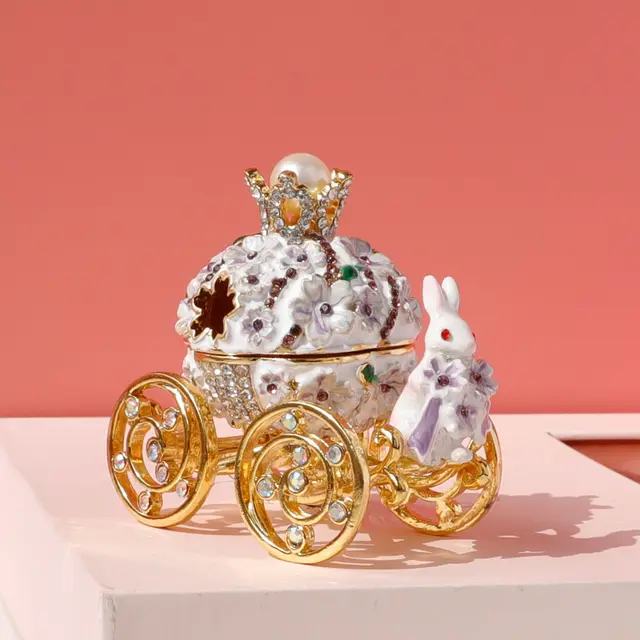 Creative Princess Carriage Cherry And Bunny Ornament Storage Box Purple - Shop at LoveMi
