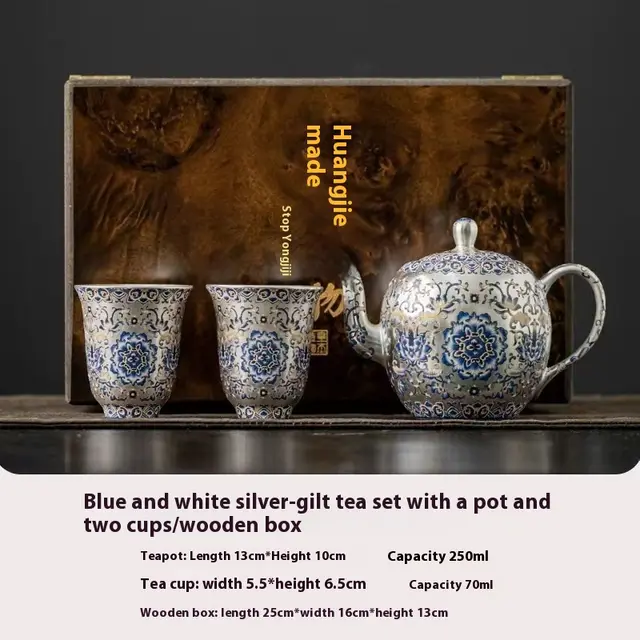 Gold And Silver Cuo Taotie Gilded Silver Teapot And Tea Set Silver Beauty Pot - Shop at LoveMi