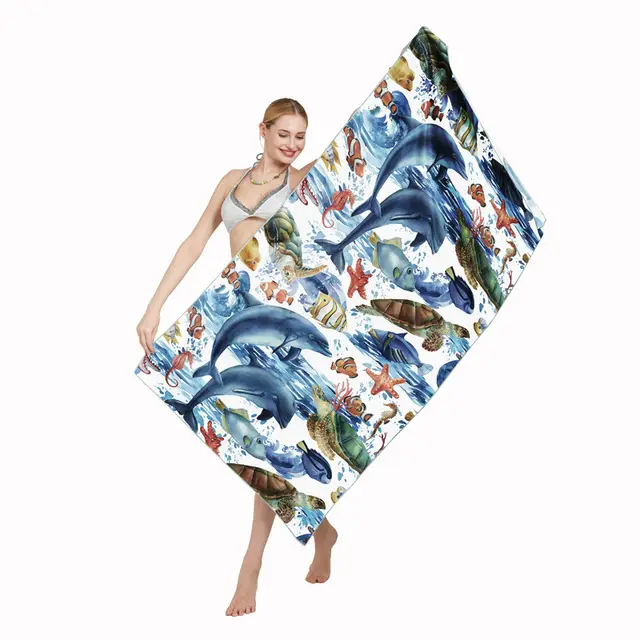Fashion Duplex Printing Quick drying Beach Towel Dolphin - Shop at LoveMi