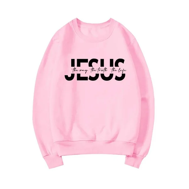 The Way The Truth The Life Sweatshirt Christian Hoodie Pink - Shop at LoveMi