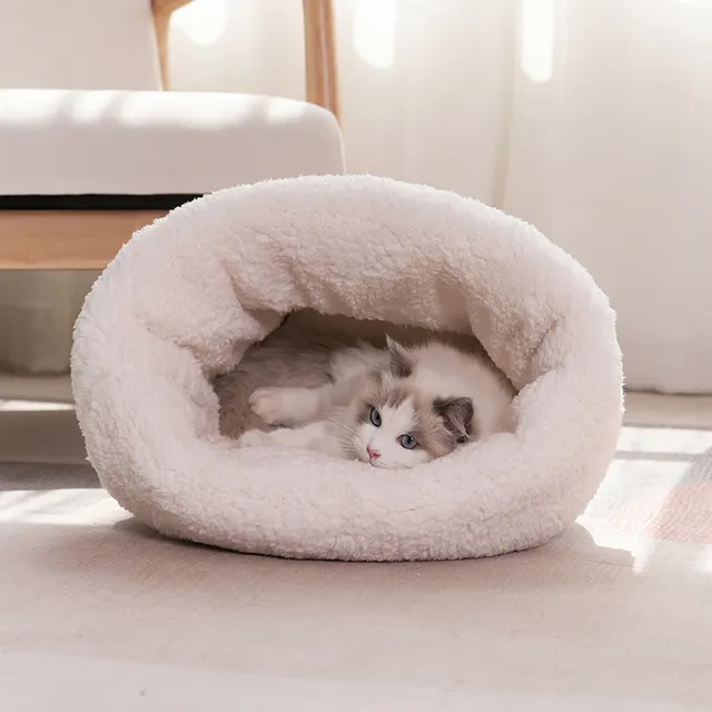 Cat Nest Winter Warm Semi enclosed Pet Supplies Small Size - Shop at LoveMi