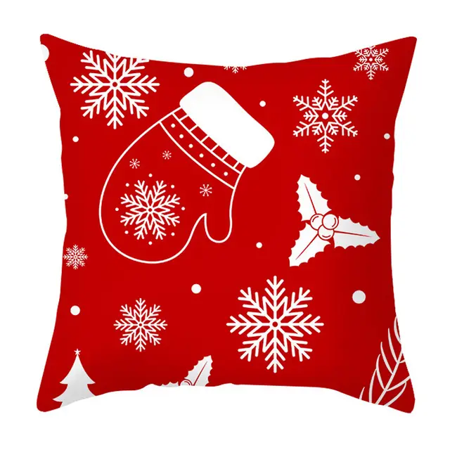 Christmas Pillow Cover Cartoon Letter Print Cushion Cover Office Sofas Pillow Cover Jxp78618 - Shop at LoveMi