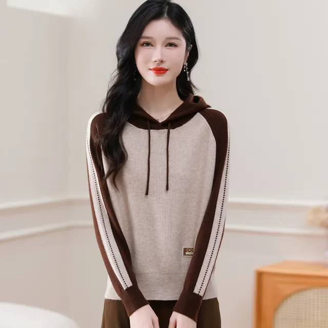 Multicolor Hoodie Bottoming Shirt Sweater Beige - Shop at LoveMi