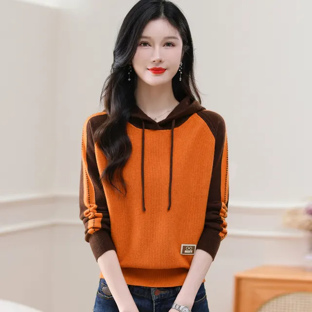Multicolor Hoodie Bottoming Shirt Sweater Orange - Shop at LoveMi