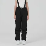 Loose Elastic Windproof And Warm Ski Pants - Black