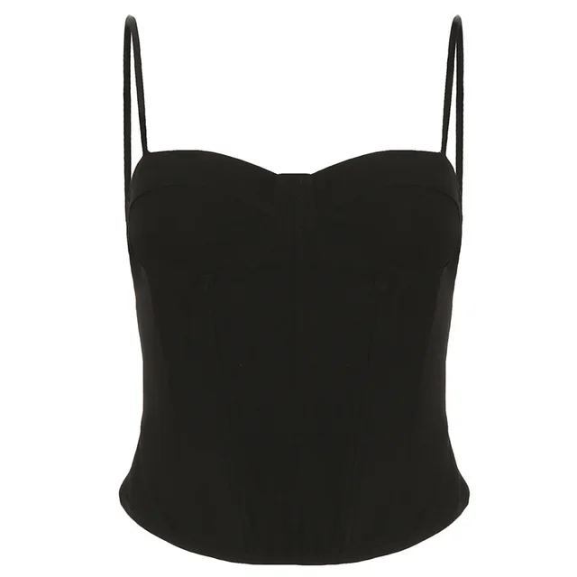 Tube Top Sexy Fishbone Waist Shaping Vest Adjustable Black - Shop at LoveMi