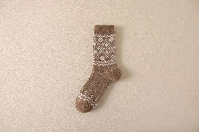 Autumn And Winter Ins Tide Mid calf Thick Needle Double Needle Women's Socks 2 Light Coffee - Shop at LoveMi