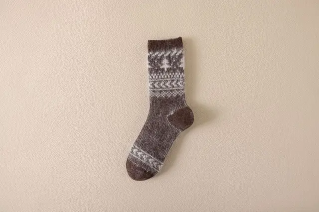 Autumn And Winter Ins Tide Mid calf Thick Needle Double Needle Women's Socks 3 Deep Coffee - Shop at LoveMi