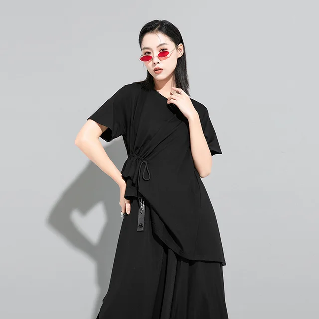 Style Summer Plus Size Women's Clothes Short Sleeve Batwing Shirt Black - Shop at LoveMi