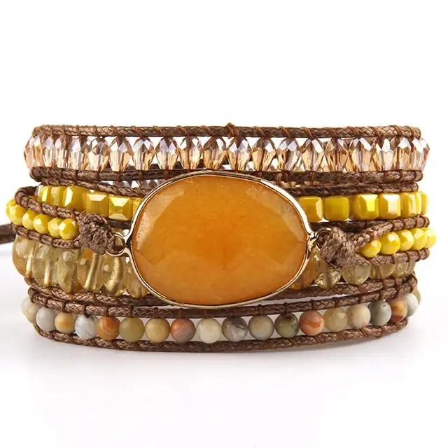 Bohemian Winding Natural Semi precious Stone Bracelet 2 Style - Shop at LoveMi