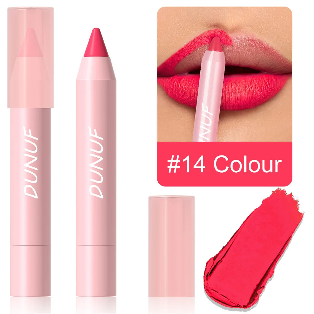 Makeup DUNUF18 Color Matte Lipstick Pen Matte Velvet Lipstick No Stain On Cup - Lp A14