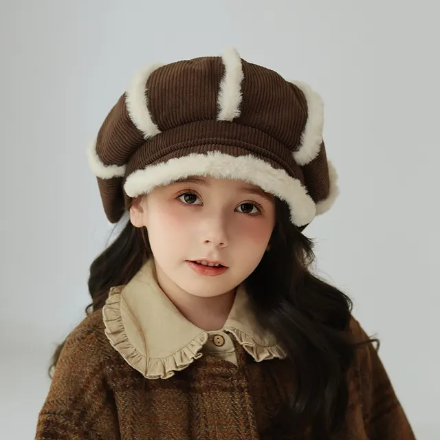 Children's Hat Thickened Warm Plush Baseball Cap Brown2 - Shop at LoveMi