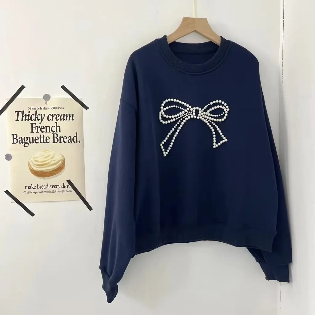 Women's Autumn And Winter Fashion All-matching Sweater - Navy Blue
