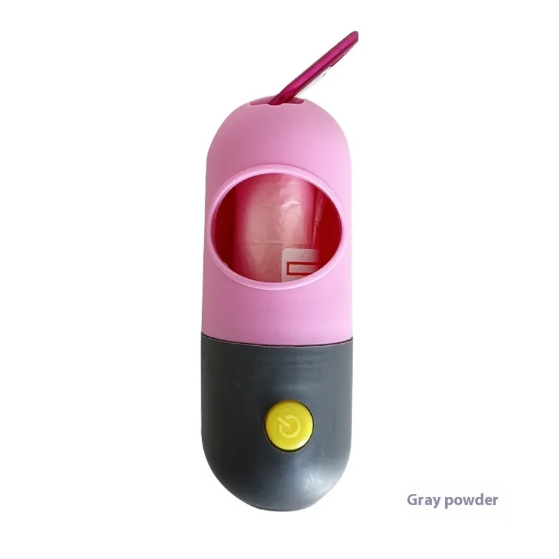 Led Light Pet Waste Bag Dispenser For Dogs Cats Dog Poop Scooper Bags Waste Bags Holder Dispensers Pet Clean Accessories Pink Gray - Shop at LoveMi