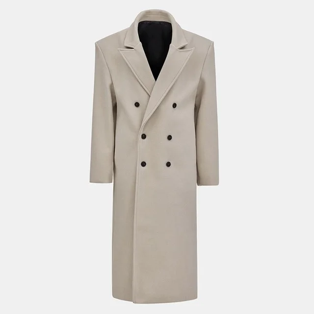 Autumn And Winter Temperament Commute Suit Collar Long Woolen Coat Woolen Coat Beige - Shop at LoveMi