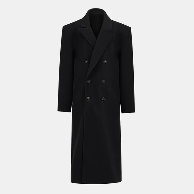 Autumn And Winter Temperament Commute Suit Collar Long Woolen Coat Woolen Coat Black - Shop at LoveMi