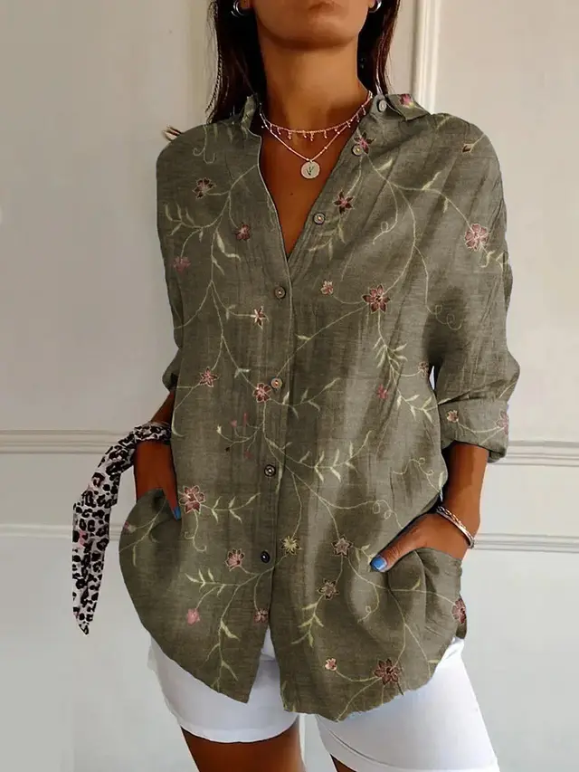 New Women's Summer Long sleeve Printed 3D Floral Top Yk1733Gn - Shop at LoveMi