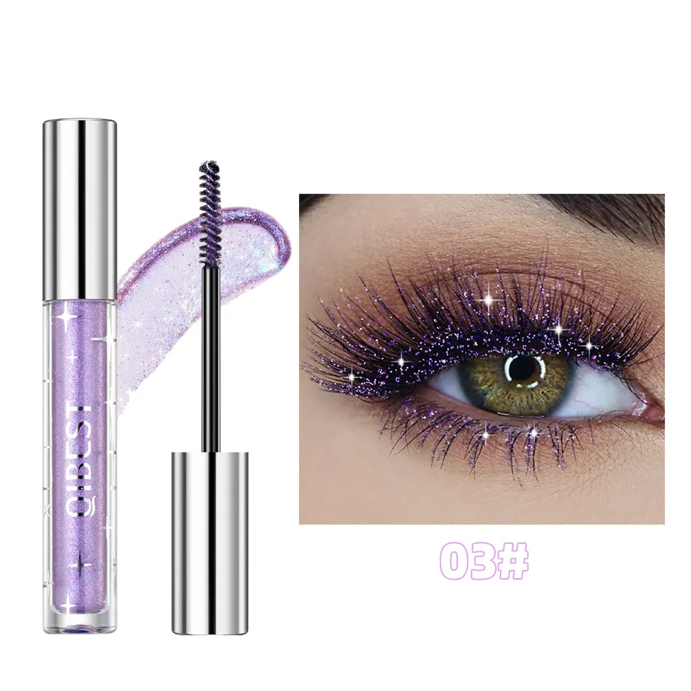 Violet Glitter Lash Mascara Diamond Mascara Thick Shiny Eyelash Curling Extension Makeup Waterproof Fast Dry Sequins Eye Black Q23973 - Shop at LoveMi