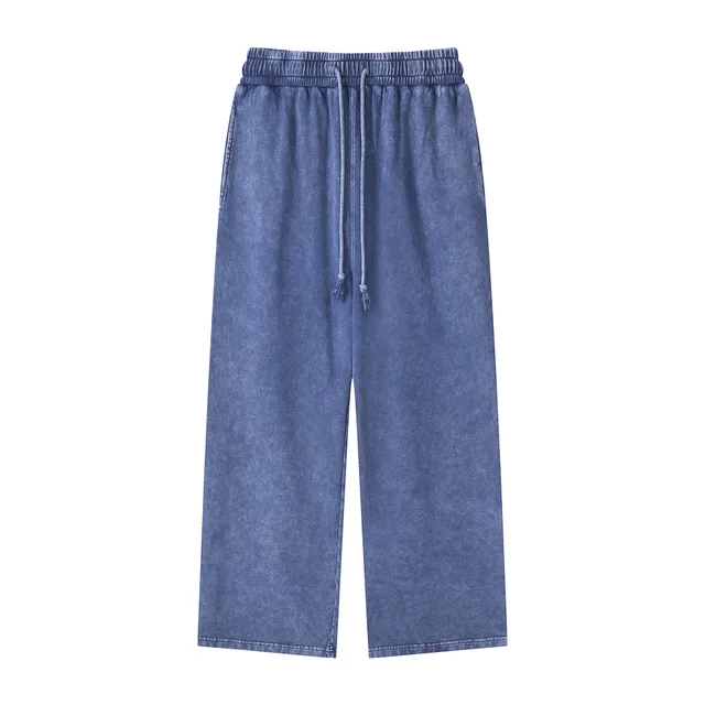Retro Baggy Straight Trousers Men's And Women's Same Pants Sapphire Blue - Shop at LoveMi