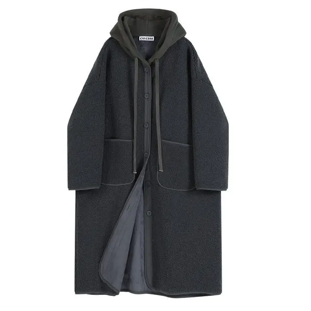 Lamb Wool Coat Women's Clothing Fall Winter Fashion Dark Gray - Shop at LoveMi
