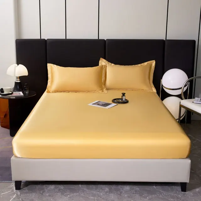 Ice Silk Summer Mat Satin Cool Silk Bed Cover Golden Camel - Shop at LoveMi