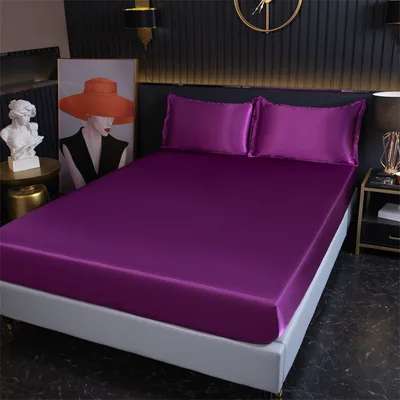 Ice Silk Summer Mat Satin Cool Silk Bed Cover Violet - Shop at LoveMi