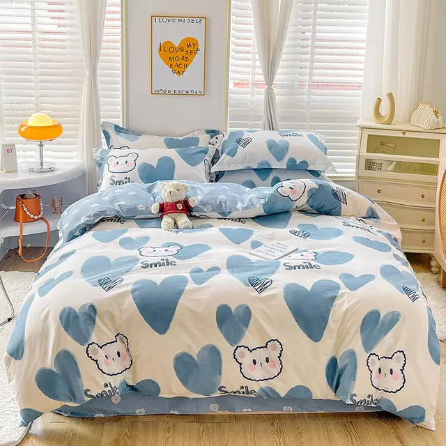Cartoon Duvet Cover Bedding Bed Sheet Cute Quilt Cover Bobo Bear - Shop at LoveMi