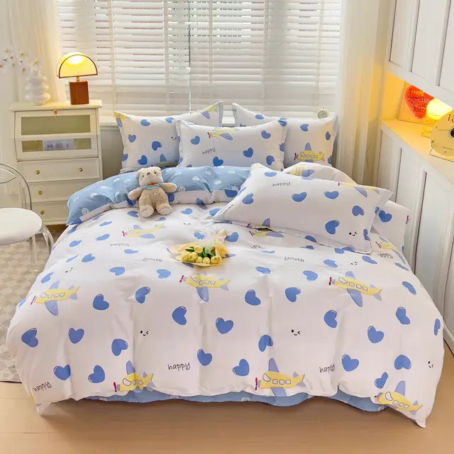 Cartoon Duvet Cover Bedding Bed Sheet Cute Quilt Cover Happy Flight - Shop at LoveMi