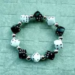 Black And White Silver Beads