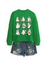 Grass Green Sweater White