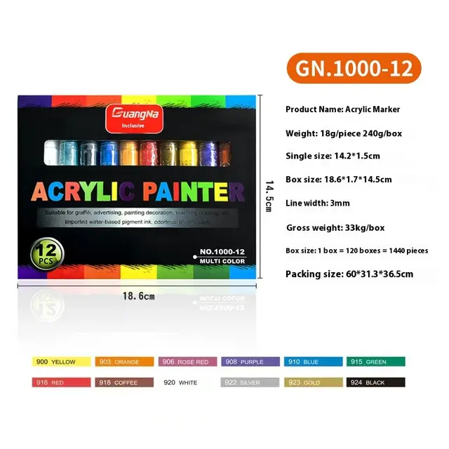 48 Colors Painting DIY Ceramic Graffiti Water based Marker Package 12 Colors Suit - Shop at LoveMi