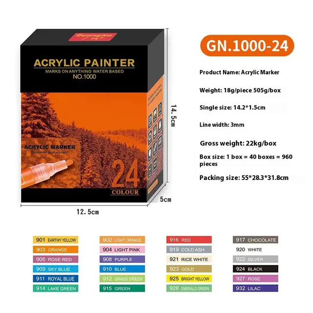 48 Colors Painting DIY Ceramic Graffiti Water based Marker Package 24 Colors Suit - Shop at LoveMi