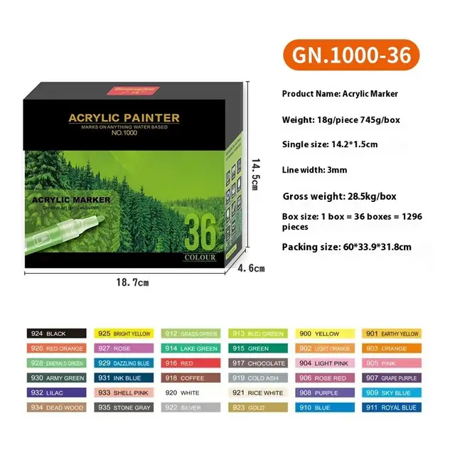 48 Colors Painting DIY Ceramic Graffiti Water based Marker Package 36 Colors Suit - Shop at LoveMi