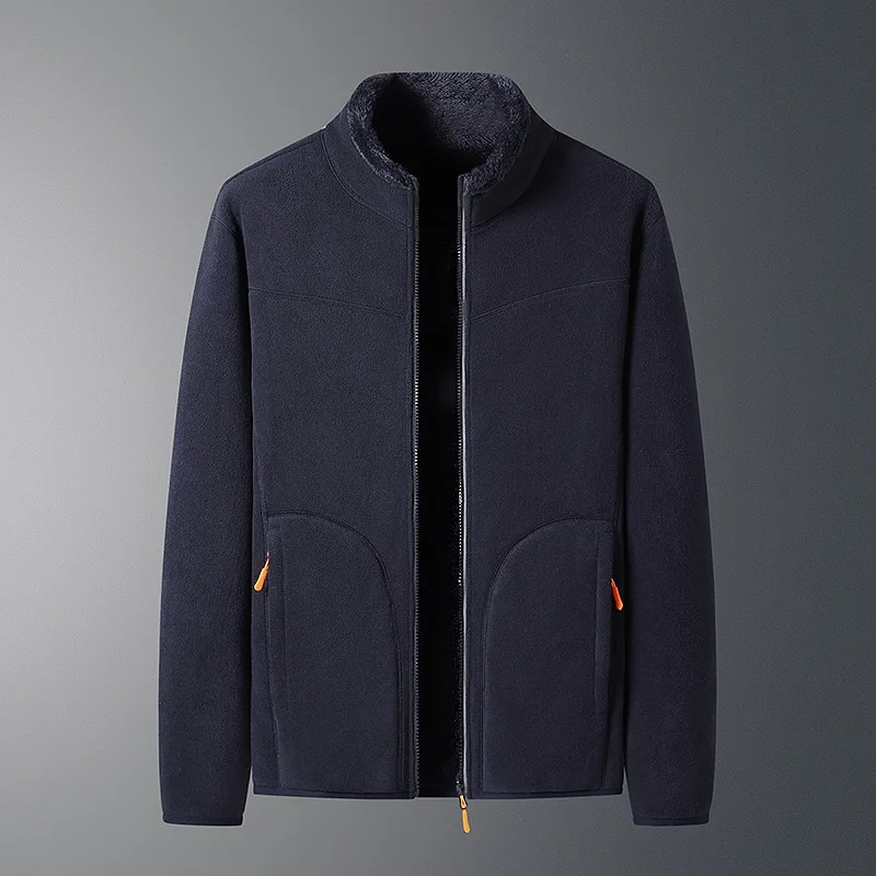 Outdoor Fleece Coat Men's And Women's Autumn And Winter Warm Fleece Sweater Fleece-lined - Men'S Navy Blue - View 1