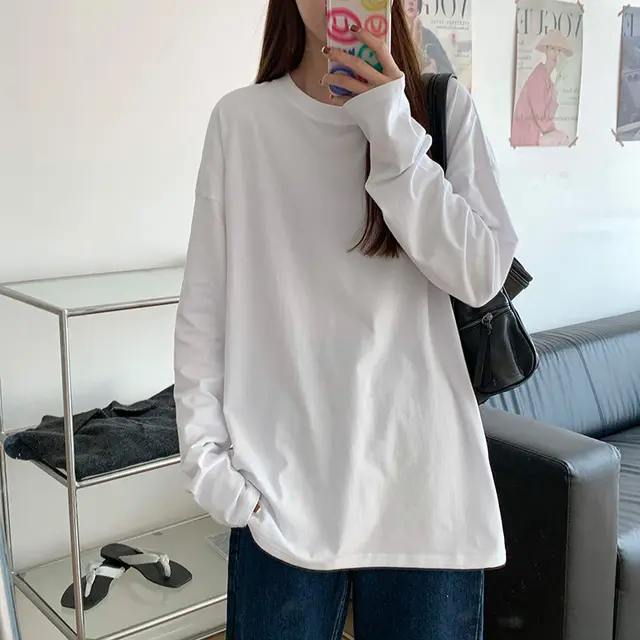 Spring New Loose Sweater Bandage Dress Inner Bottoming Shirt White - Shop at LoveMi