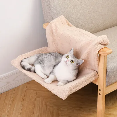 Plush L shaped Cat Hammock Hanging Cat Nest Pet Products Bags - Shop at LoveMi