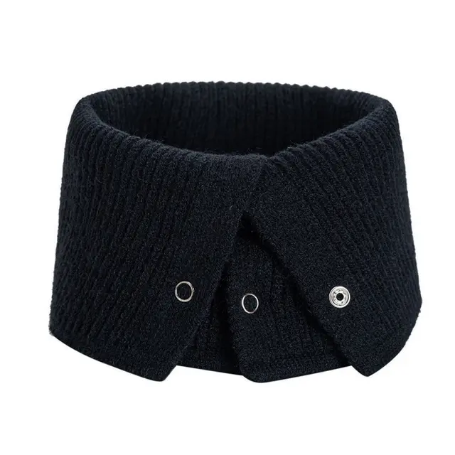 Autumn And Winter Students All match Neck Warm Button Bandana Black - Shop at LoveMi