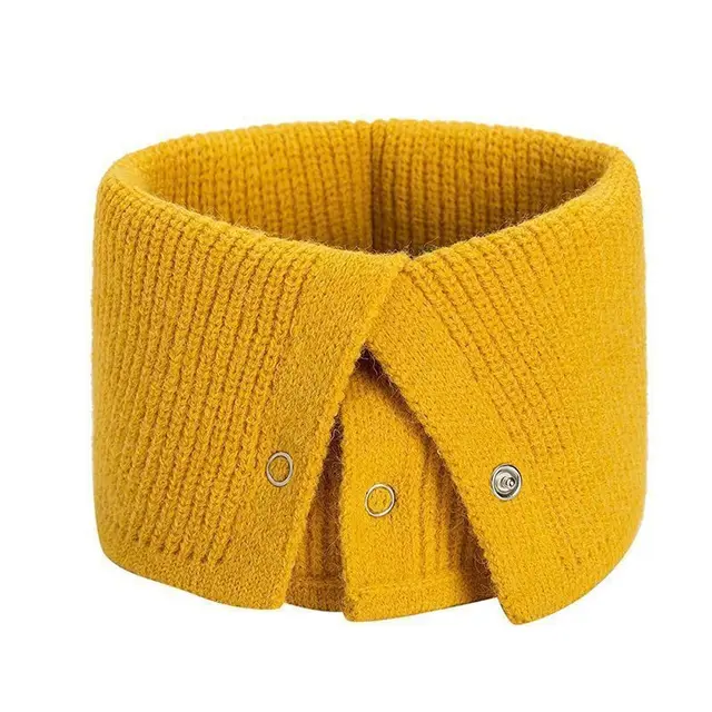 Autumn And Winter Students All match Neck Warm Button Bandana Yellow - Shop at LoveMi
