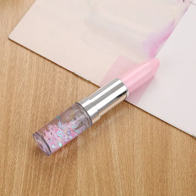 Creative Stationery Girl Heart Red Flow Sand Powder Signature Pen Dark Pink - Shop at LoveMi